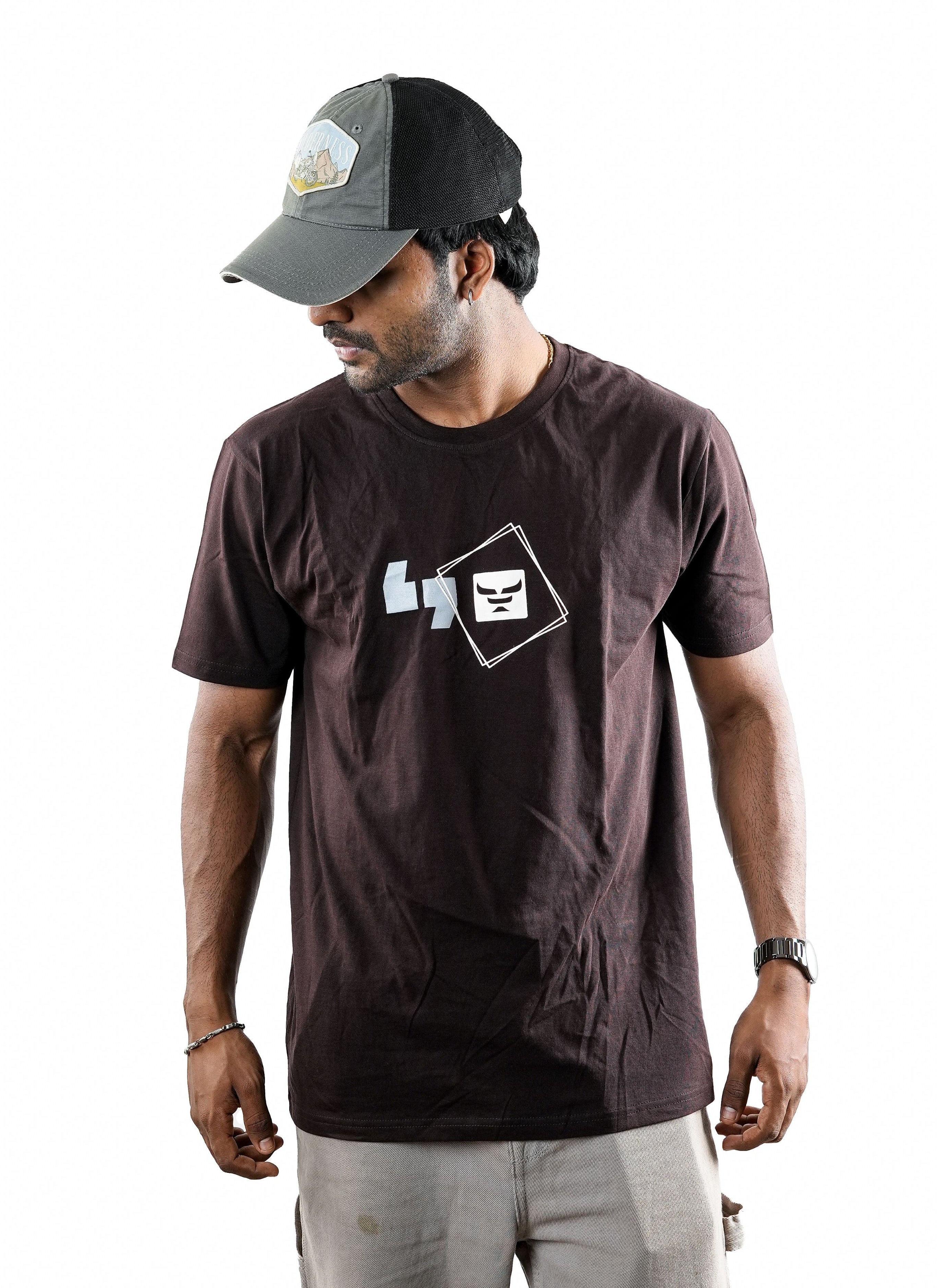 Signature Logo Brown Regular Fit T-Shirt