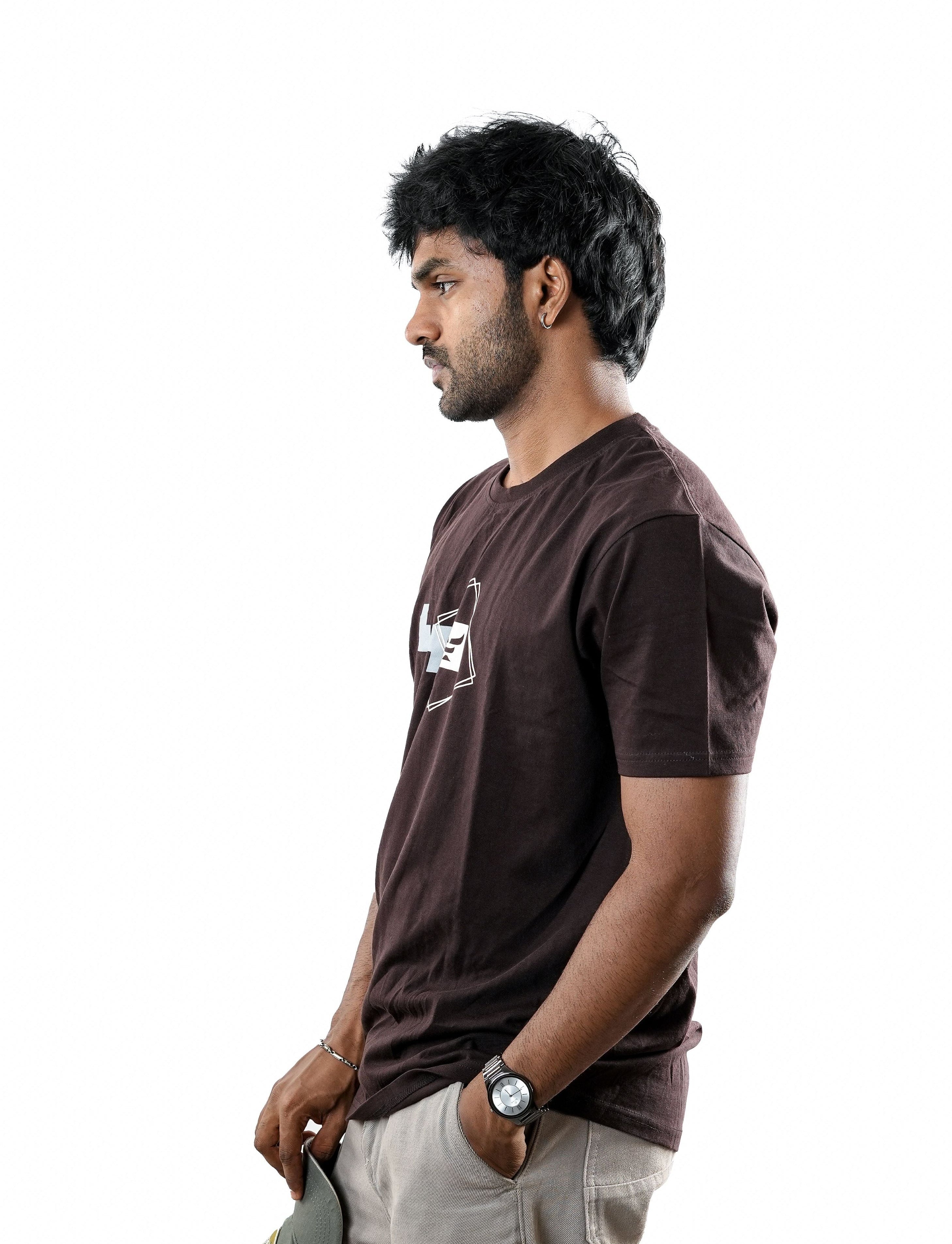 Signature Logo Brown Regular Fit T-Shirt