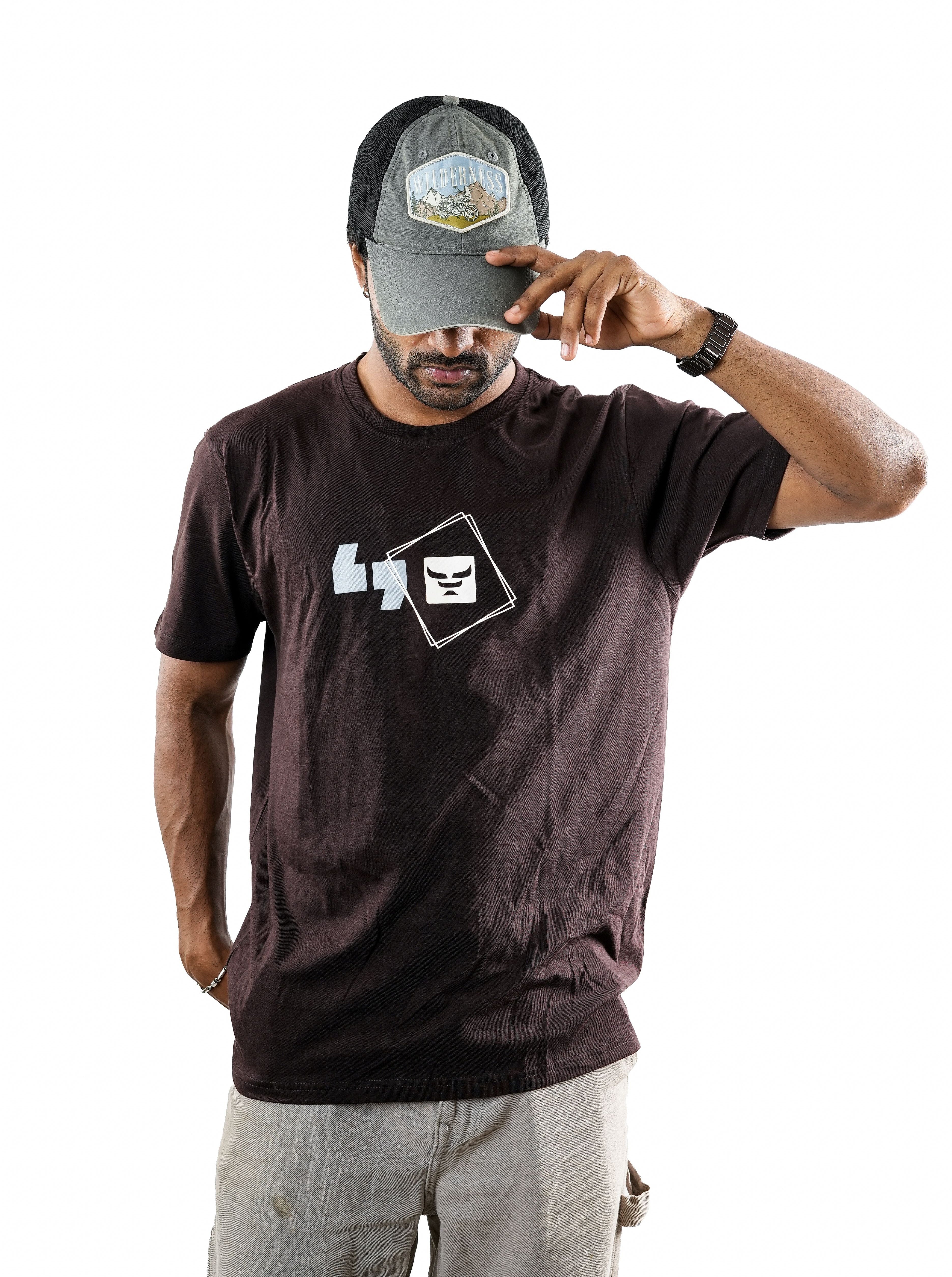 Signature Logo Brown Regular Fit T-Shirt