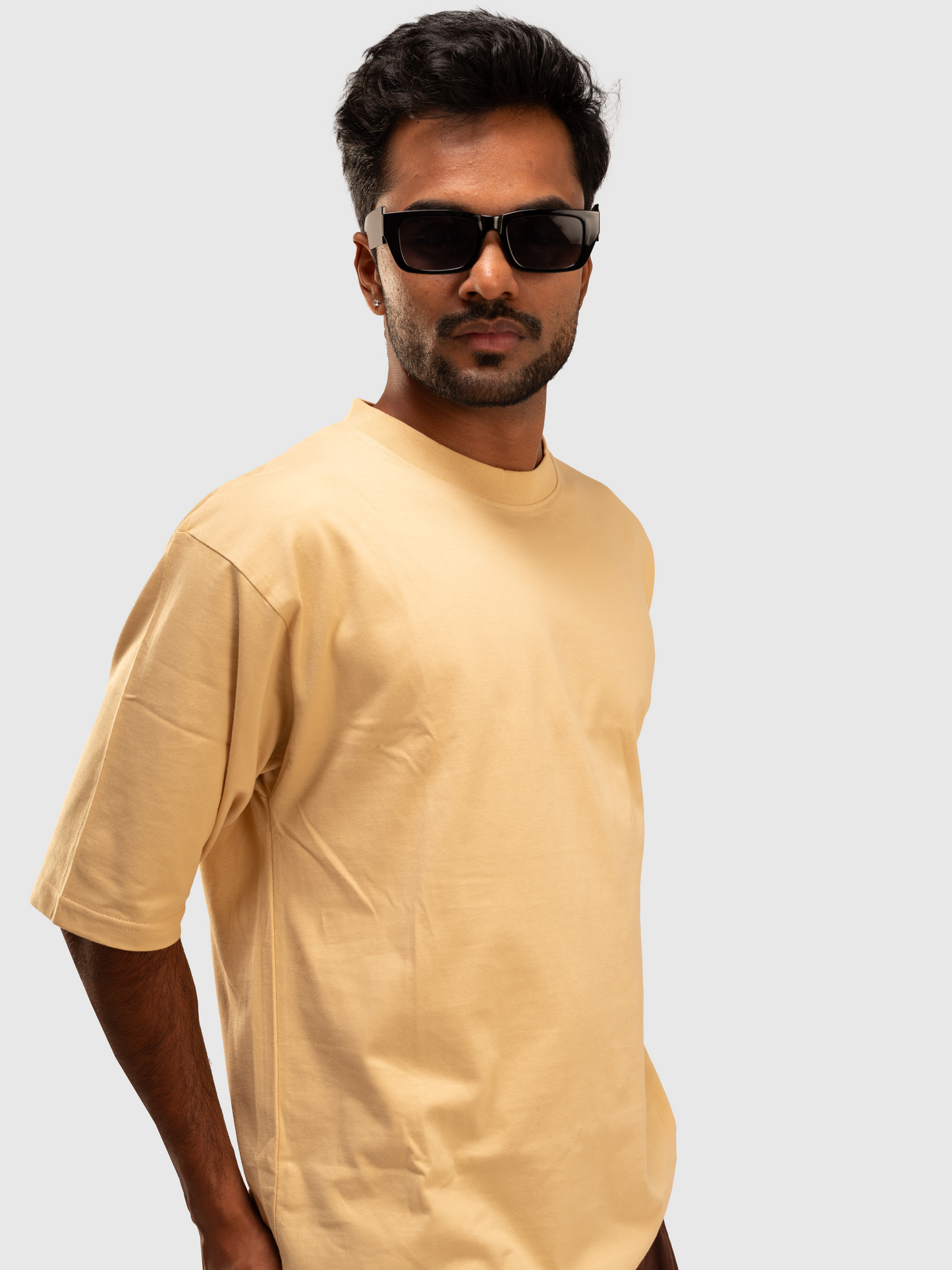 Solid Cream Oversized T-Shirt