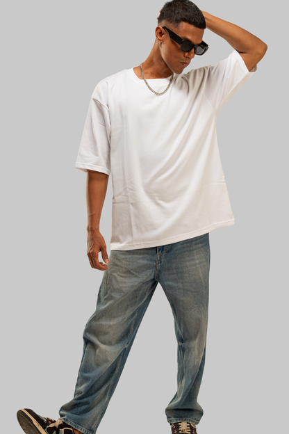 White Solid Oversized T-Shirt