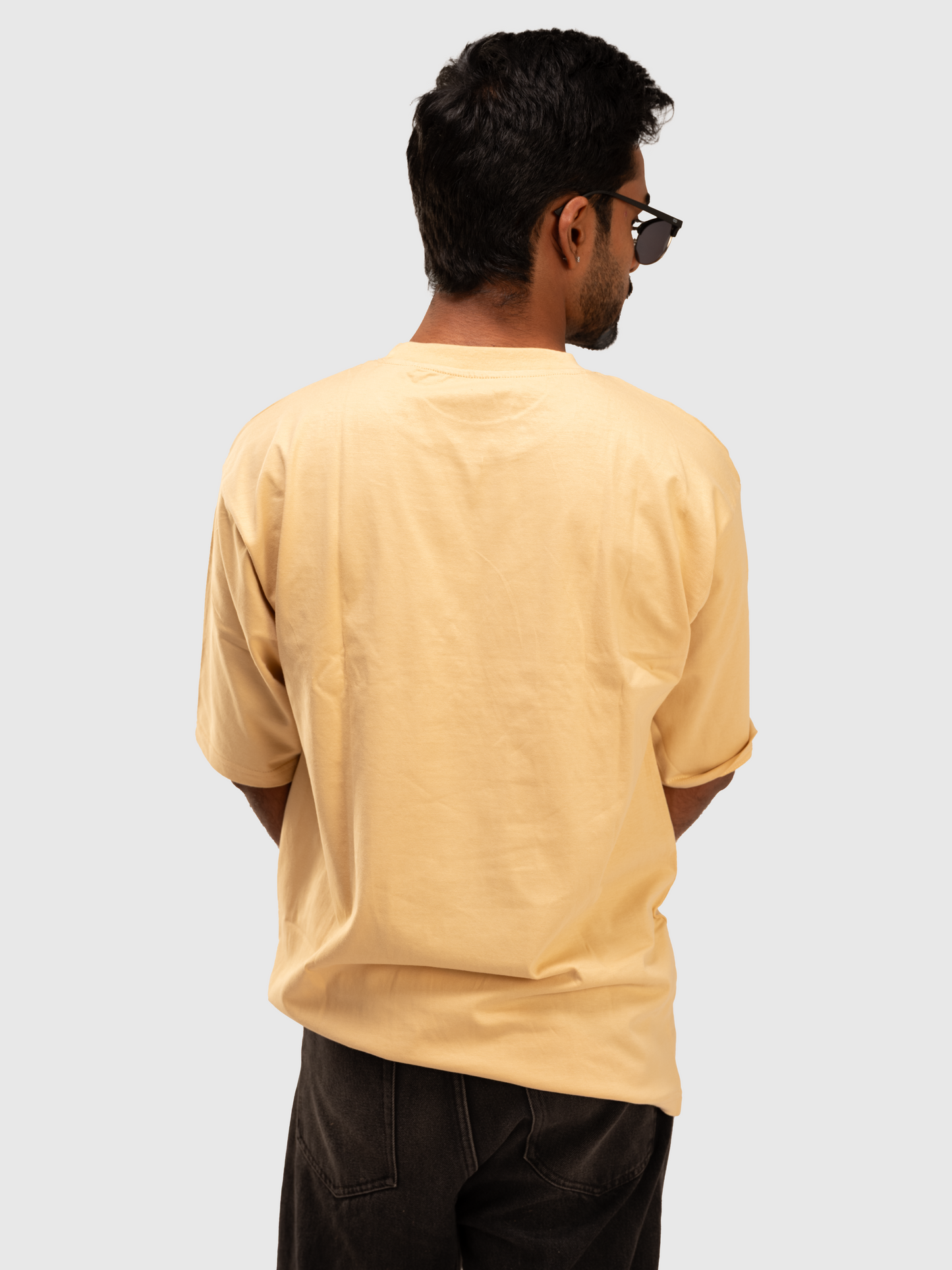 Solid Cream Oversized T-Shirt